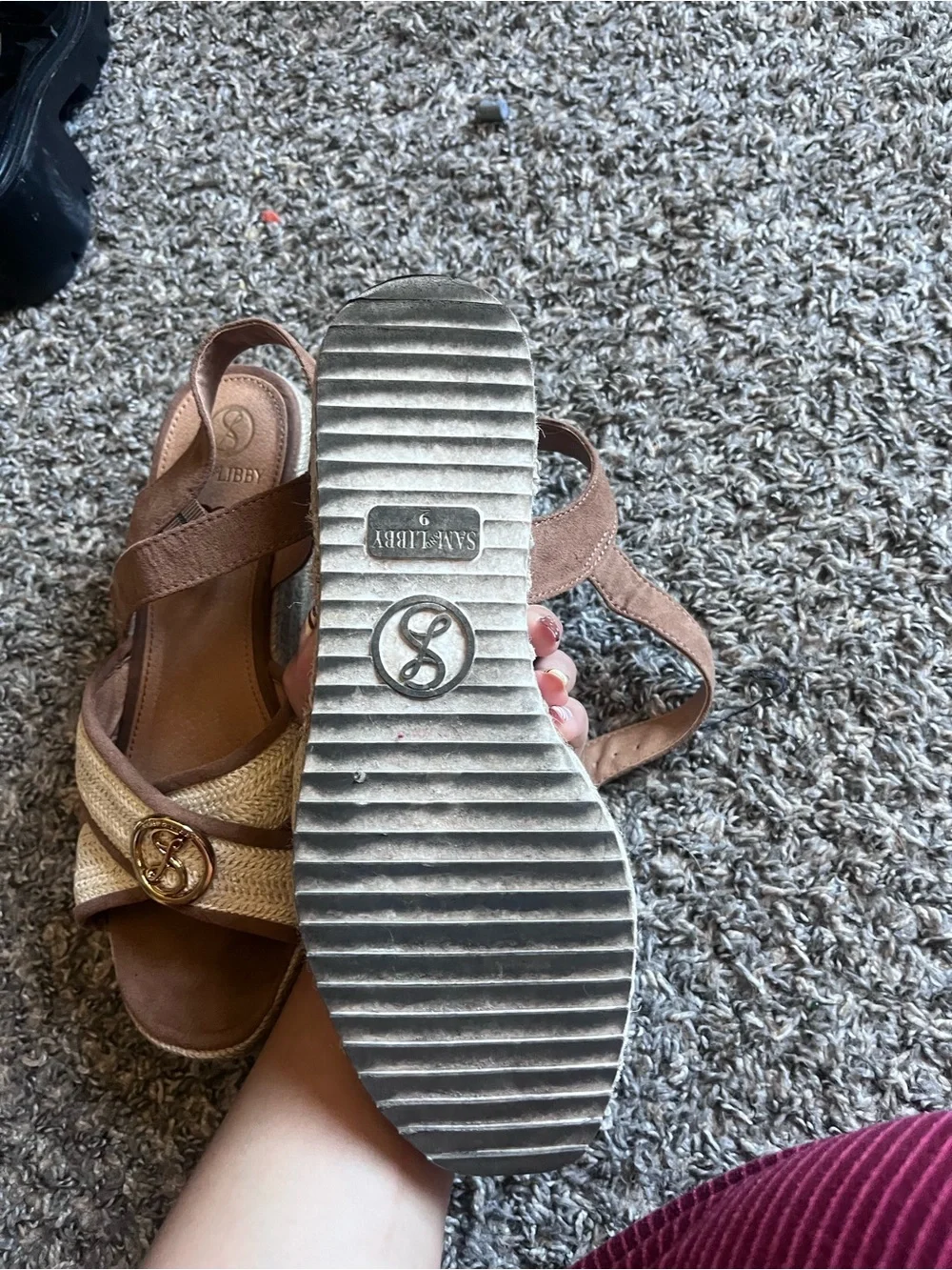 Braided Espadrille Platform Slingbacks in Tan